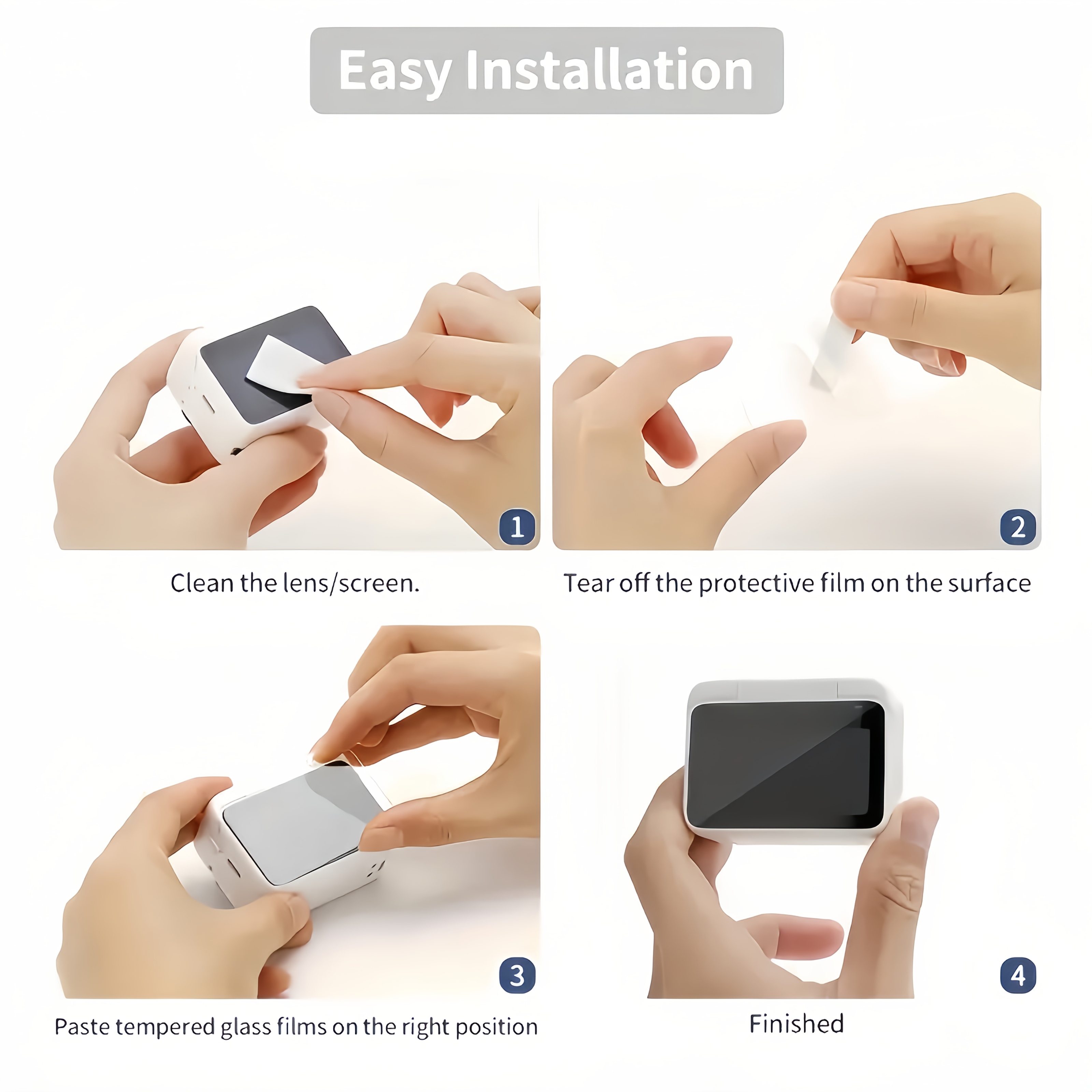 8 in 1 multifunctional kit compatible with       pro camera   6pcs lens protectors front and   scratch resistant glass protectors 2   cases with lens caps 9h scratch   hd   Product details 1