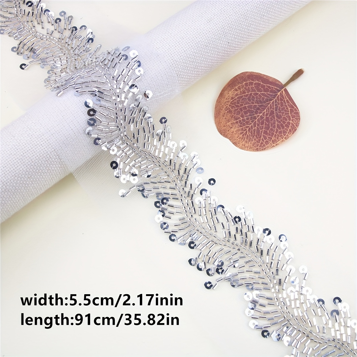 Mesh Sequin Bead Embroidery Heavy-Duty Lace for DIY Accessories