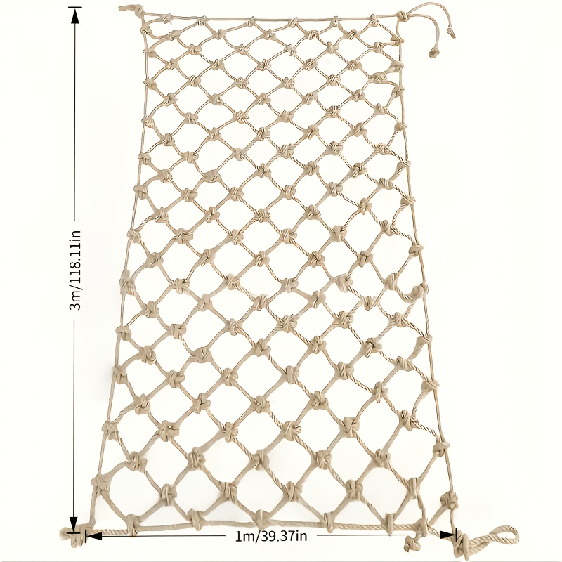Image of Vintage Jute Rope Cover Net, In 3㎡ And 2㎡ Sizes, Woven From Sturdy Jute Rope. Suitable For Garden Mulching, Plant Climbing Supports, Home Decor, Outdoor Patio Decoration, And More