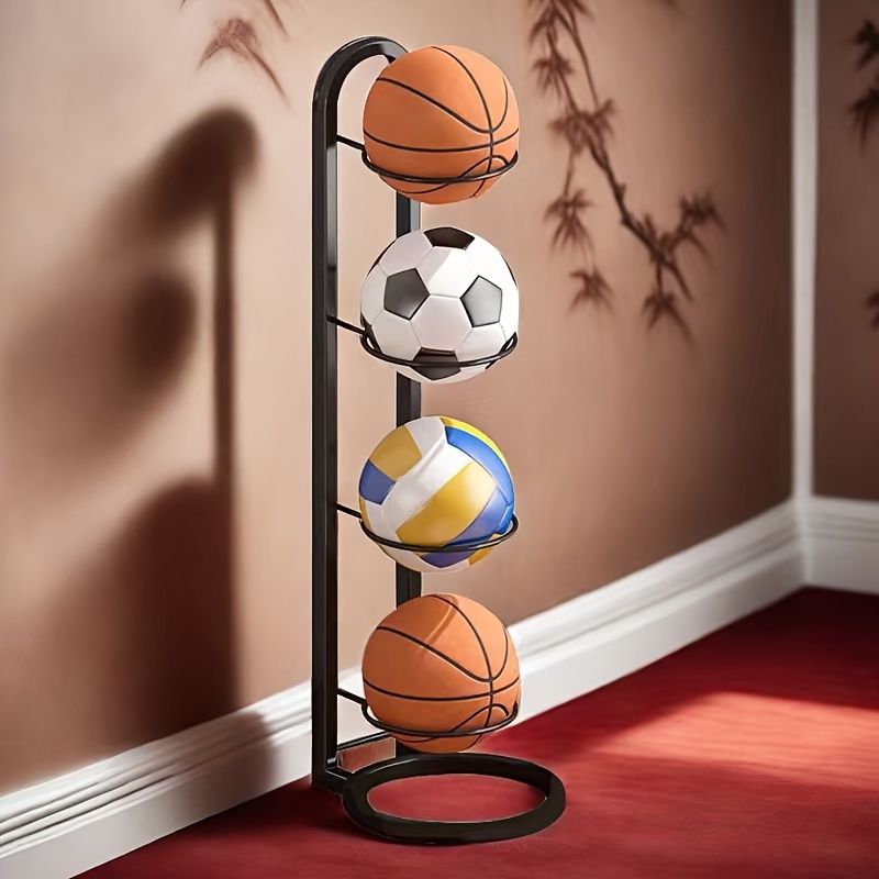 TEMU Four-layer Basketball Storage Rack, Simple Football Volleyball Storage Basket Display Rack