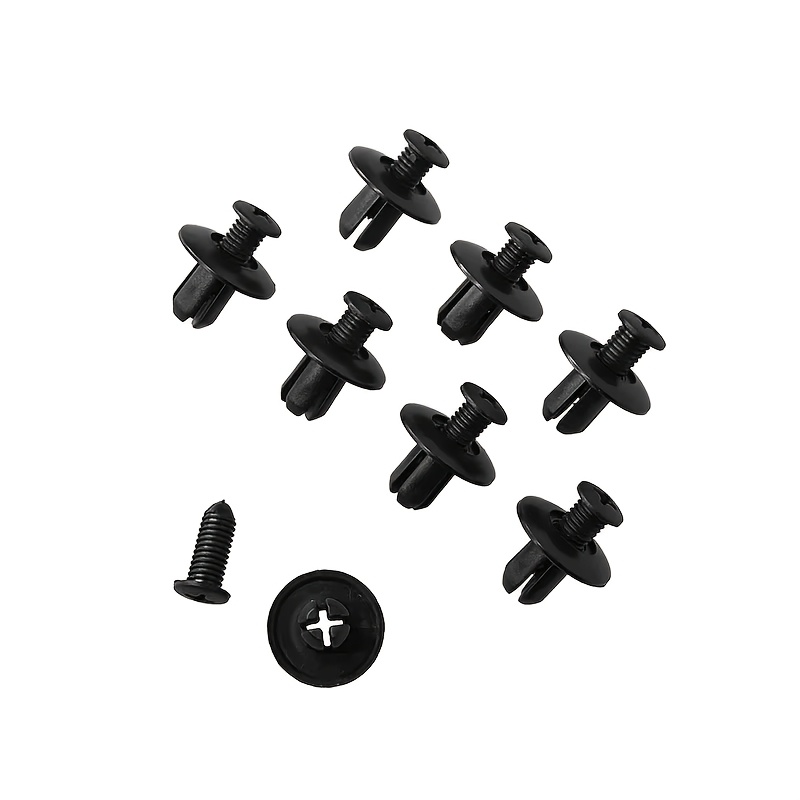 TEMU Rivets de fixation en plastique pour automobile, 22 pièces (11 paires), clips noirs, vis et rivets de fixation pour et ailes, clips de dépose et