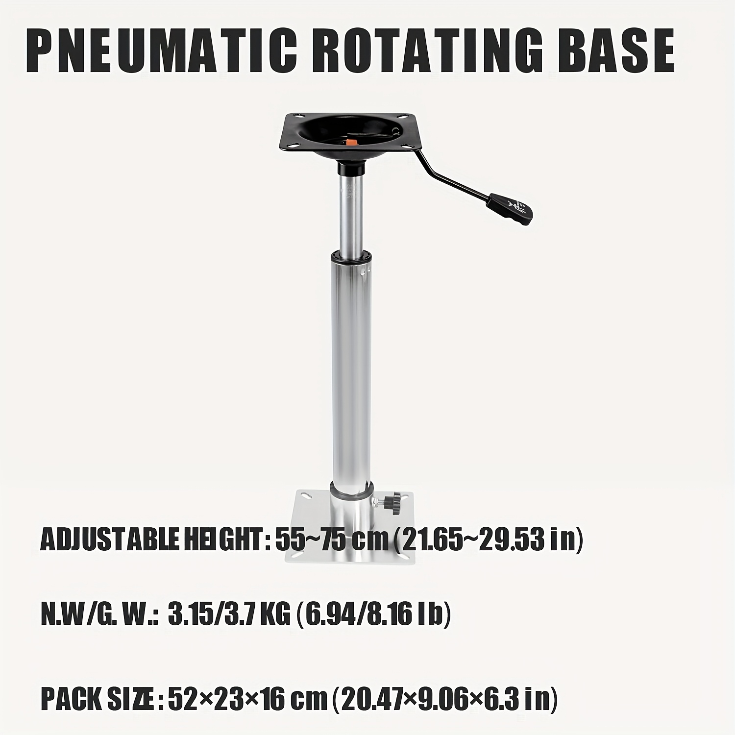 KOETSU Boat Seat RV Seat Base Set, Pneumatic Adjustable Lifting Base