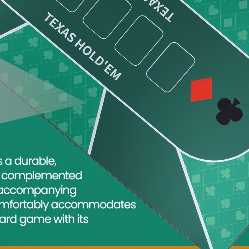Texas Hold'em Poker Table Mat with Non-Slip Backing