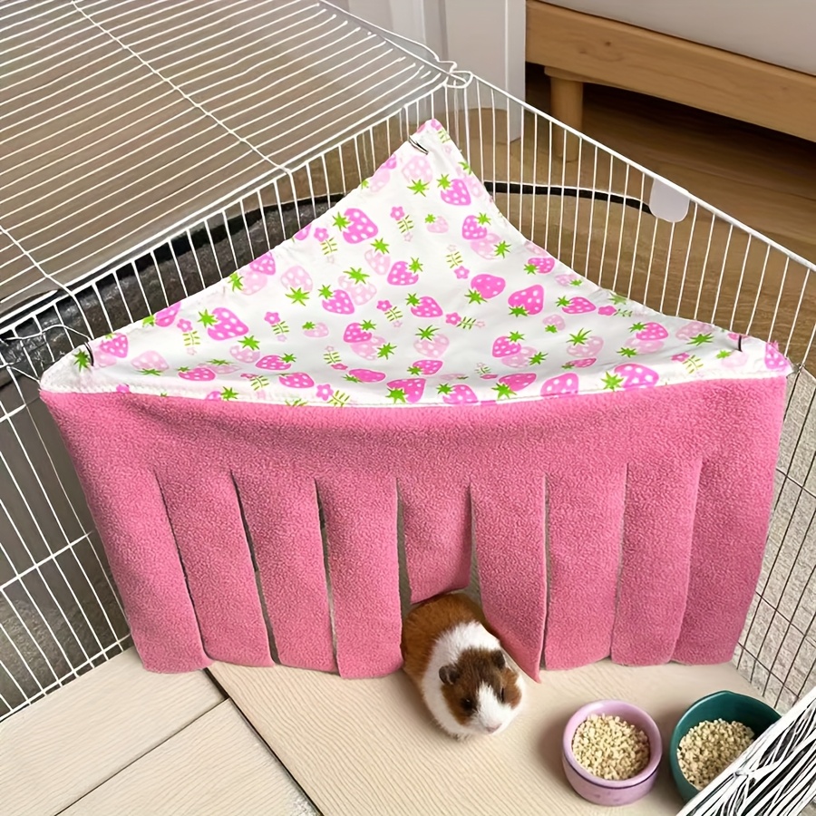 Small Pet Hideaway House, Hanging Corner Hideout for Small Animals, Cozy Corner Pet Hammock Tent, Washable Play & Resting Habitat for Hamsters, Ferrets, Squirrels, Sugar Gliders, Chinchillas, Rabbits and Guinea, Hedgehogs (Exclusive Pattern)