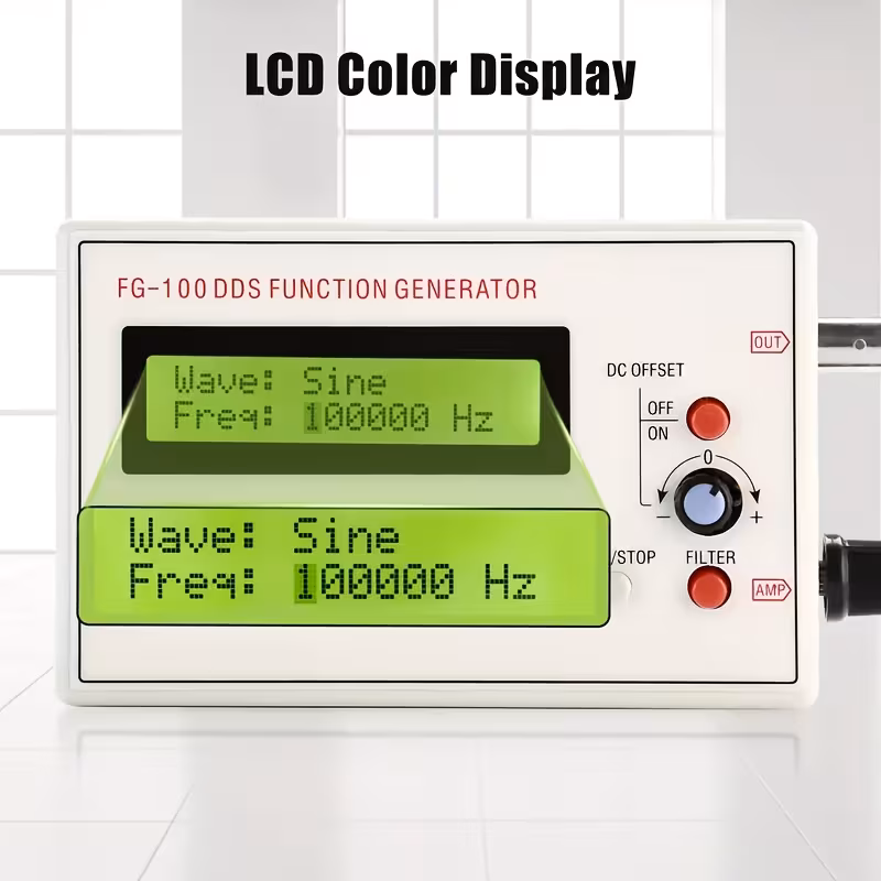 fg 100 dds generator with frequency counter 1hz to 500khz sine square sawtooth usb powered portable design for electronics testing source module Product details 1