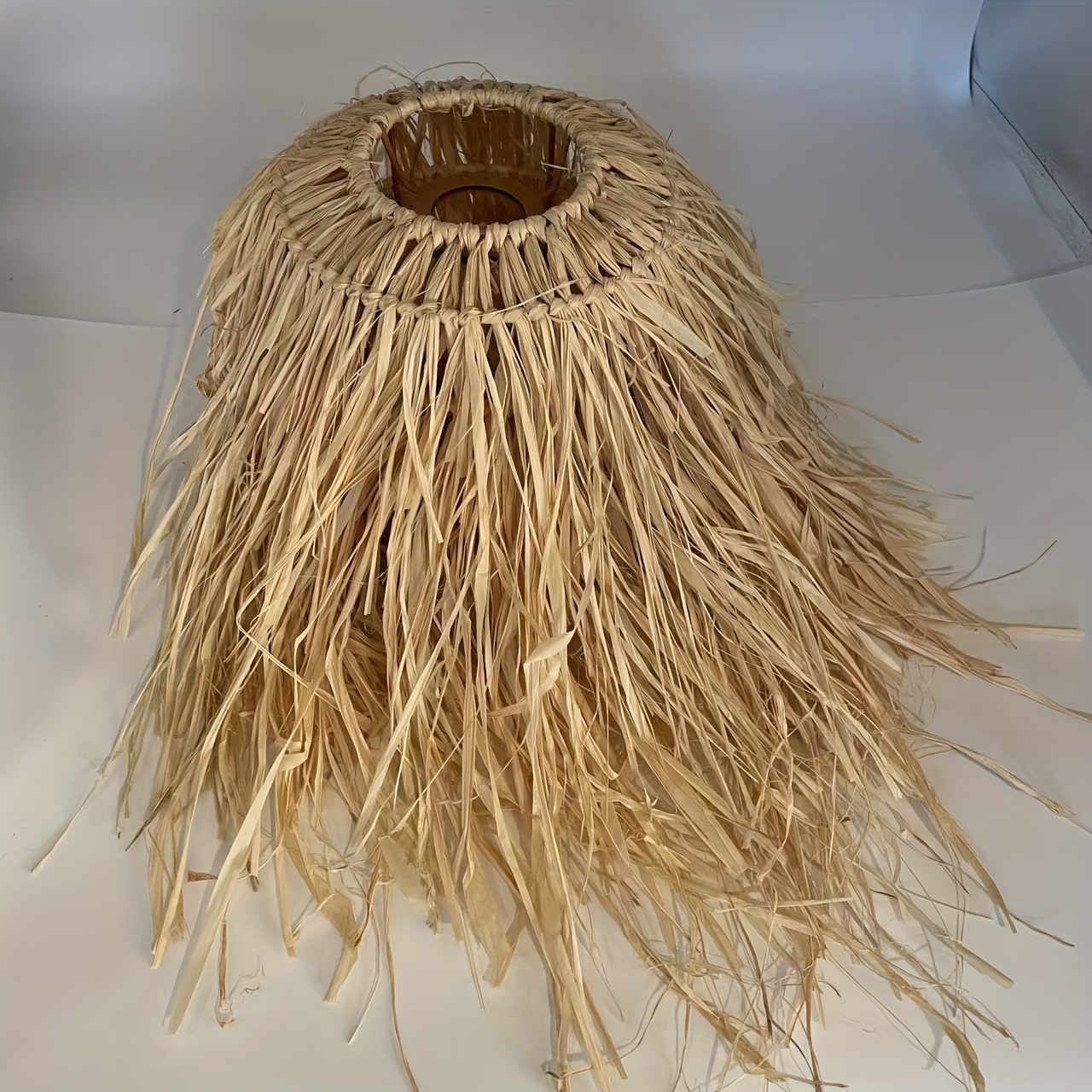 Image of Raffia Woven Lampshade For Restaurant Chandelier, Without Lamp Cap And Wire, Used To Replace Old Lampshade With , 26 - 27 Lampshades.