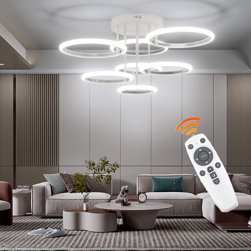 

Modern Led Ceiling Light Fixture Dimming 2700k-7000k Pendant 120w 10800lm With Remote Control Ceiling Light Suitable For Living Room, Bedroom, And Restaurant