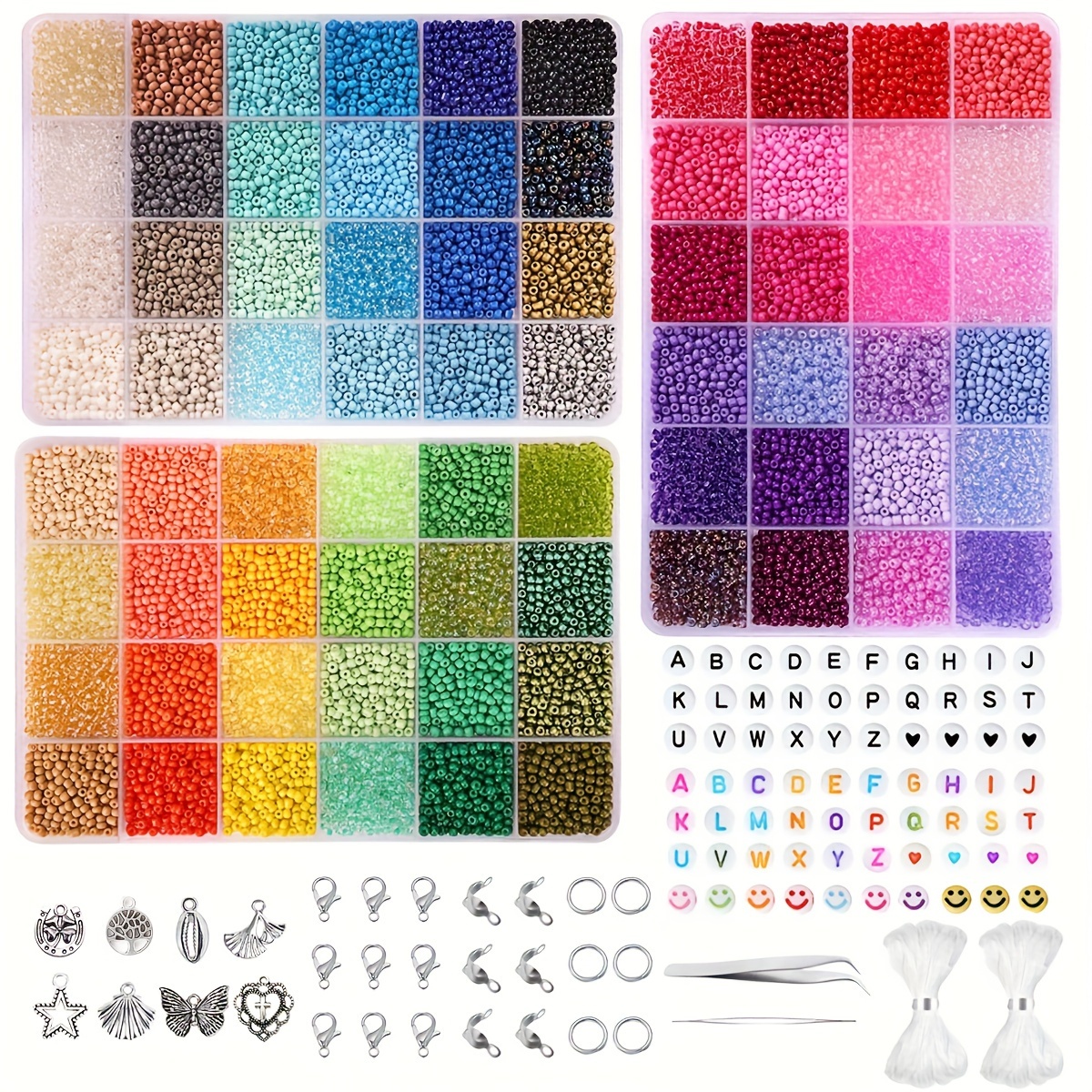 

- 14,400+pcs Seed Kit Letter , & - For Diy Bracelets, Necklaces &