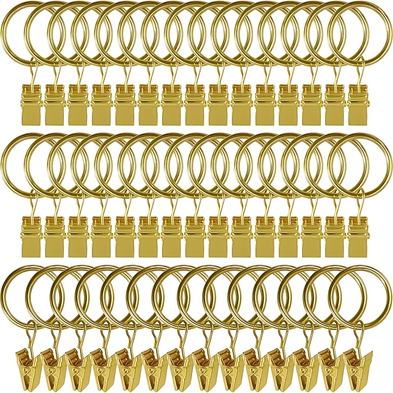 42pcs Of Metal Curtain Ring With Clip, Curtain Clip With Ring, Curtain Ring 2.54cm I D, Suitable For Curtain Rod With A Diameter Of 1.22 Cm