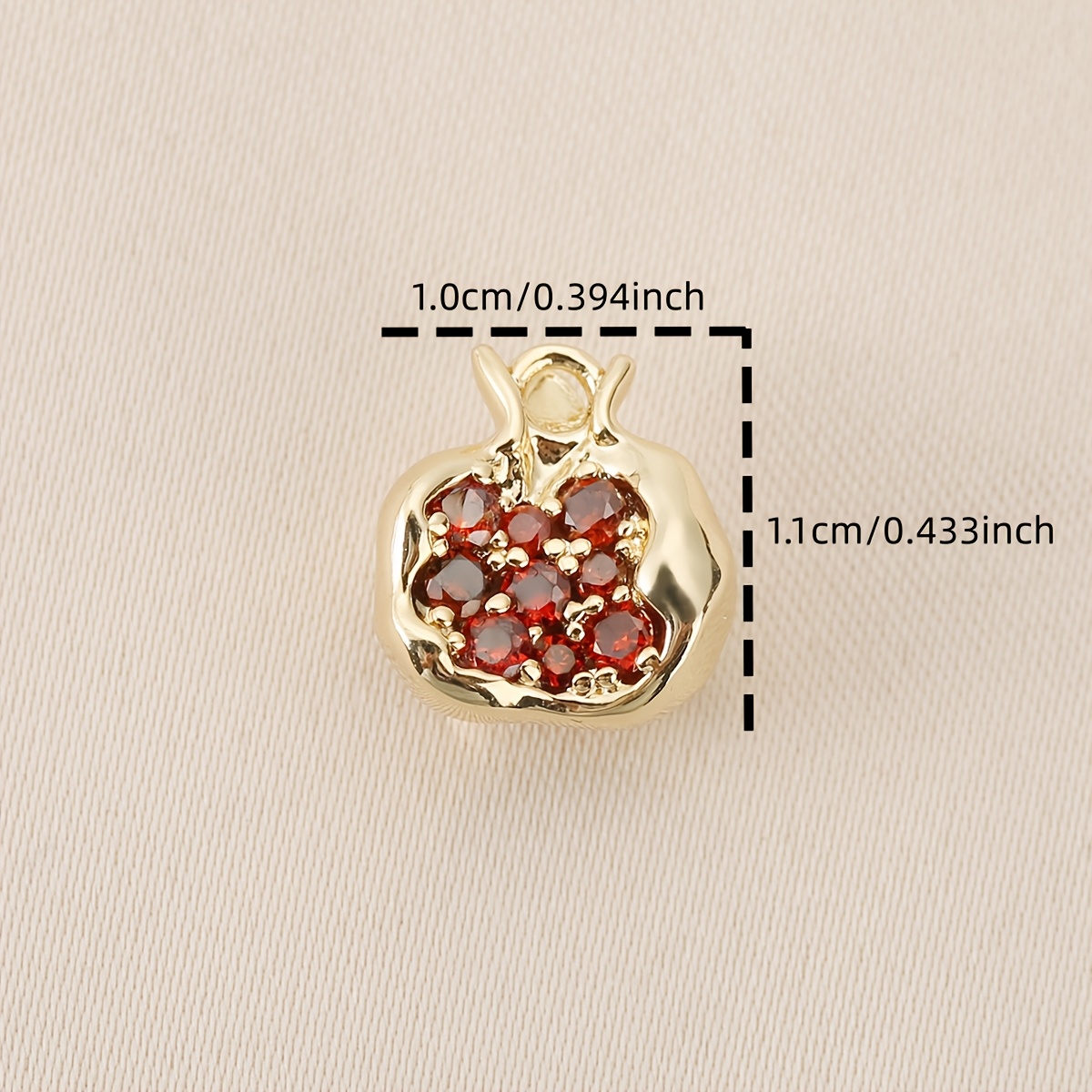 Copper Inlaid Synthetic Zirconia Pomegranate Pendant