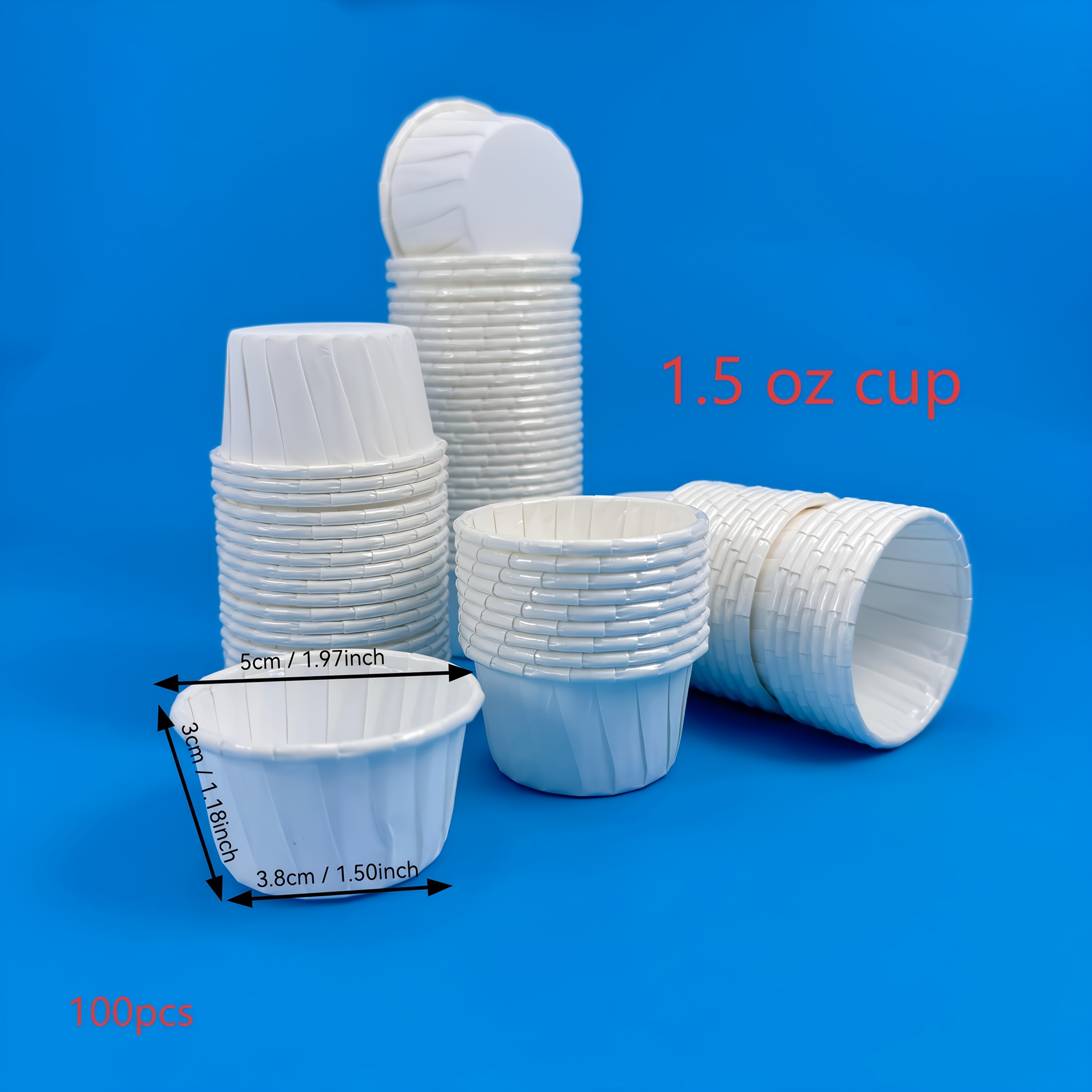 100pcs Mini Sauce Cups - 1oz Greaseproof & Waterproof Coated Paper Portion Cups For Dipping, Tasting, Samples, Baking, Crafts, And Seed Starters - Disposable Laminated Paper Cups