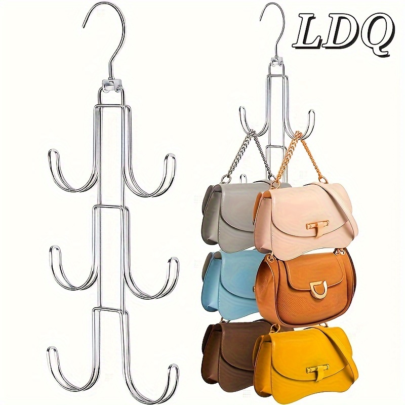 

1pc 360 Degree Rotatable Metal Purse Hook For Hotel, Handbag Hanger, For Closet Hanging Handbag, Space Saving Hook Hanger For Belt, Scarf, Hat, Clothes, Bag, Tie, Hanger