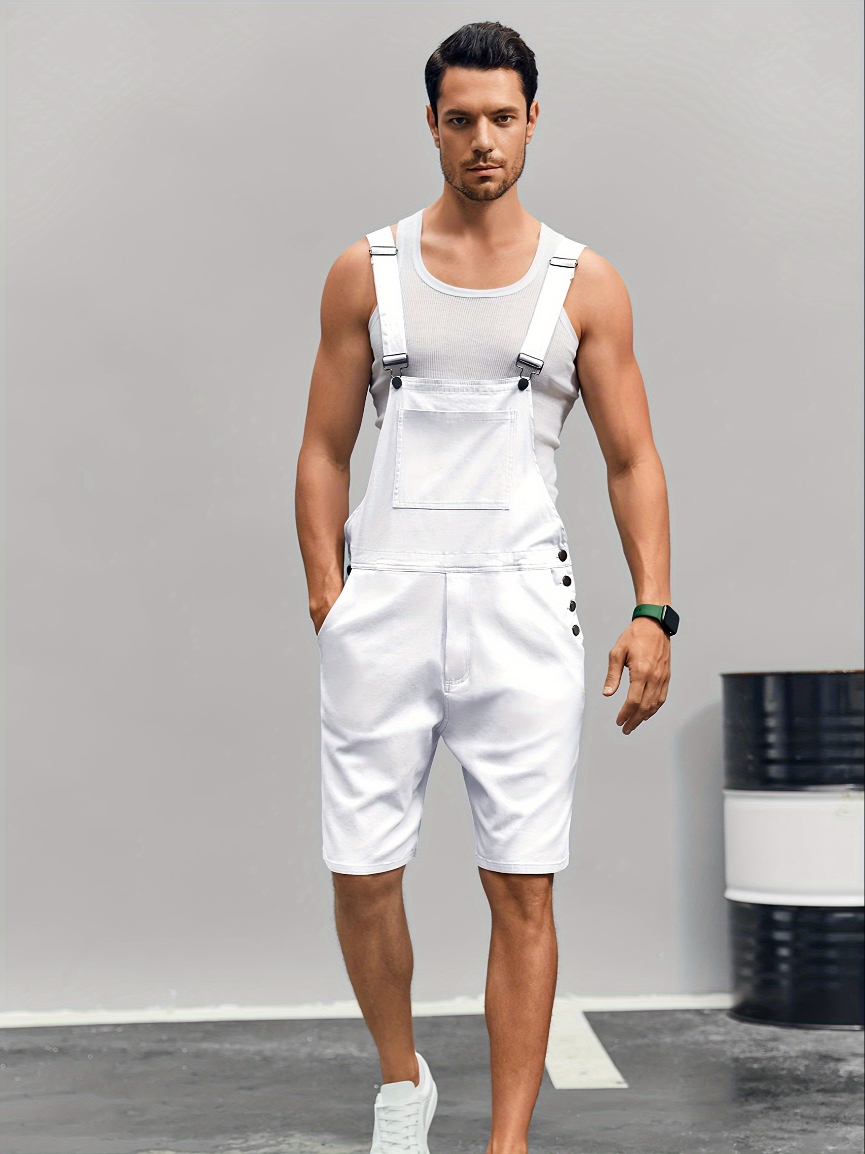 Bib overall shorts mens online