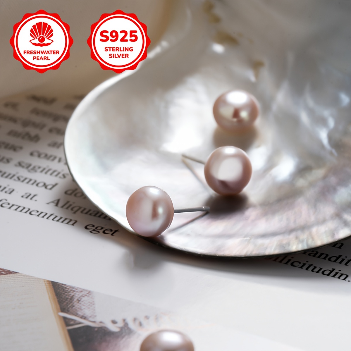 1 Pair Freshwater Pearl Earrings, Oval Shape Style