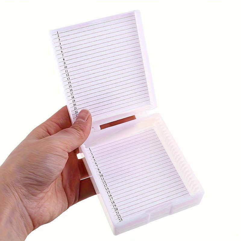 

1pc, Plastic Thickened Microscope Glass Filler Box 25pcs Bio Slices Storage Box