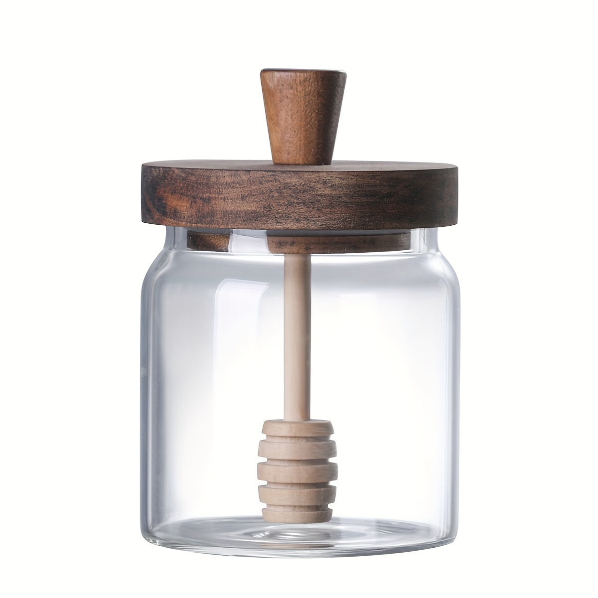 Image of Glass Honey Jar With Lid, Airtight Storage Container For Coffee, Tea, Grains, Kitchen Pantry Organizer, Durable Glass Bottle