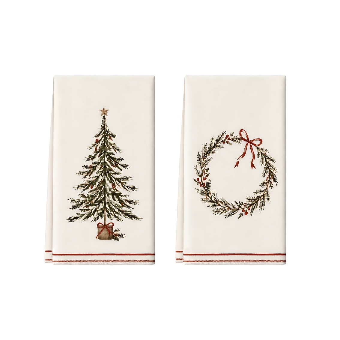 TEMU Lot de 2, Beige et Vert, de Cuisine, Ornement de Noël, Motif Amusant, Décoration de Comptoir de Cuisine, 16X24 Pouces, et Durable, Cadeau ,