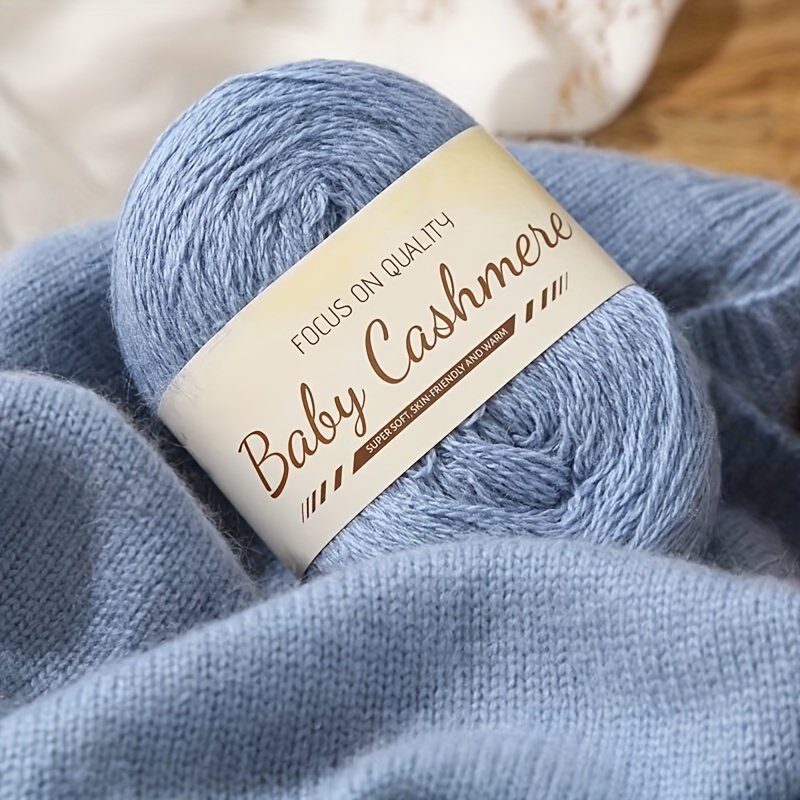 

3pcs Jiuweidiaowang Cashmere Yarn, Cashmere, For Hand Knitting - Ideal For Sweaters, Scarves, Cardigans, Shawls - 50g Each, Light Blue With Quality Label, Chunky Yarn