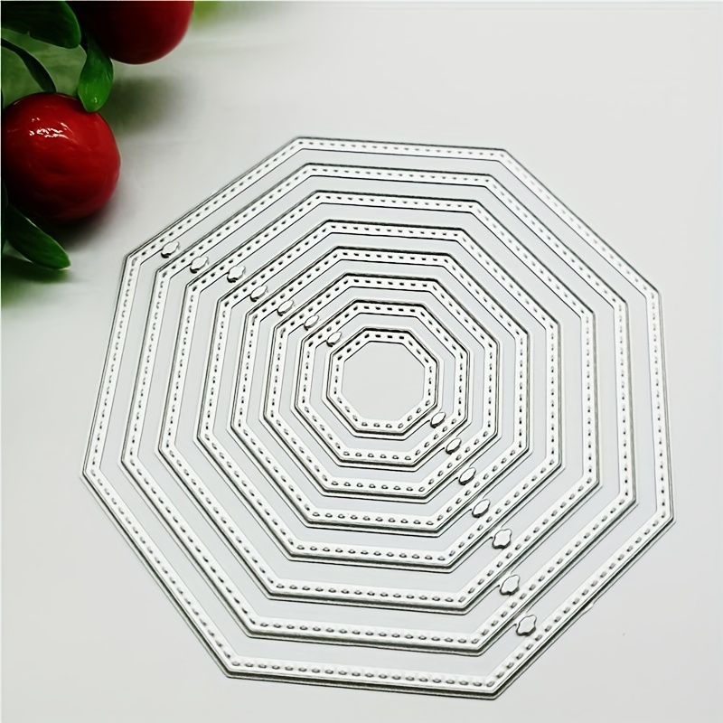 E-shop 1 DIY-Aufkleberform Sechseck-Spiral-Motiv Metall-Kohlenstoffstahl-Stanzform, -Metallschneideform, Kohlenstoffstahlschneidetechnik
