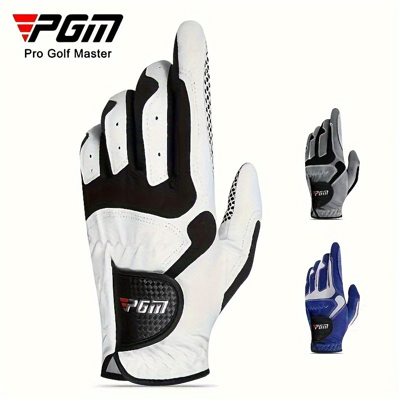 

Pgm Men's Left-handed Golf Glove - Ultra-soft Microfiber, Breathable & Anti-slip Full Finger Design For Enhanced Grip