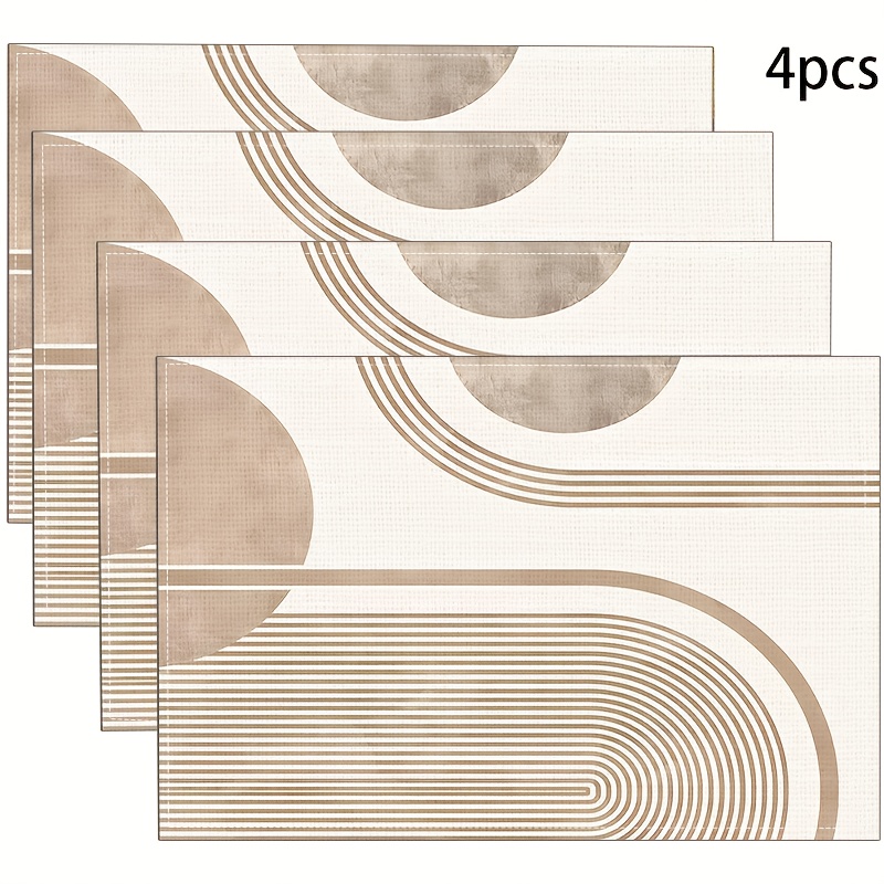 TEMU 4pcs Modern Minimalist Heat-resistant Placemats, Festive Gatherings And Everyday Dining Tables, Coffee Tables, Home Decor