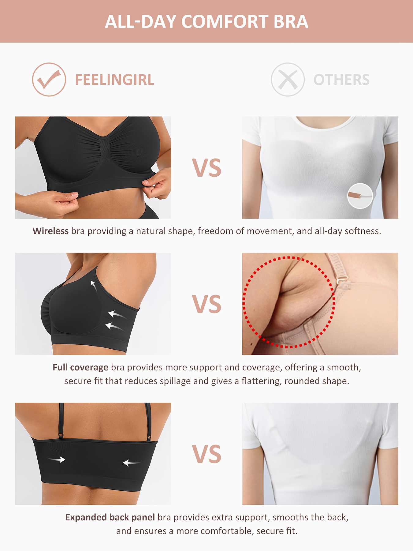 comfortable seamless underwear sports bras for women soft padded with adjustable straps and hook no underwire breathable and sweat wicking ideal for yoga running Product details 4