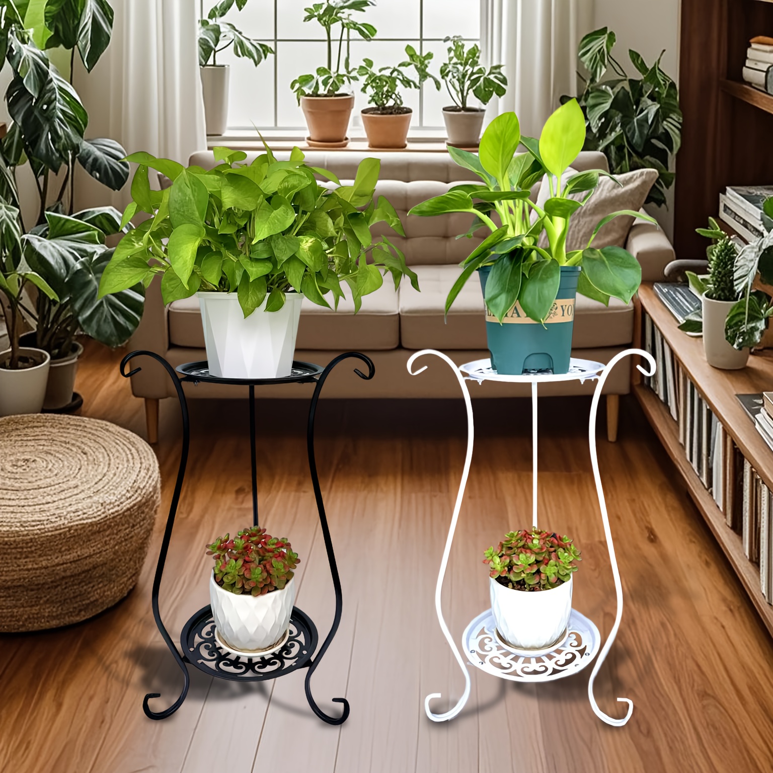 Accessori cortile espositore per giardino scala a 3 ripiani fiori con 3