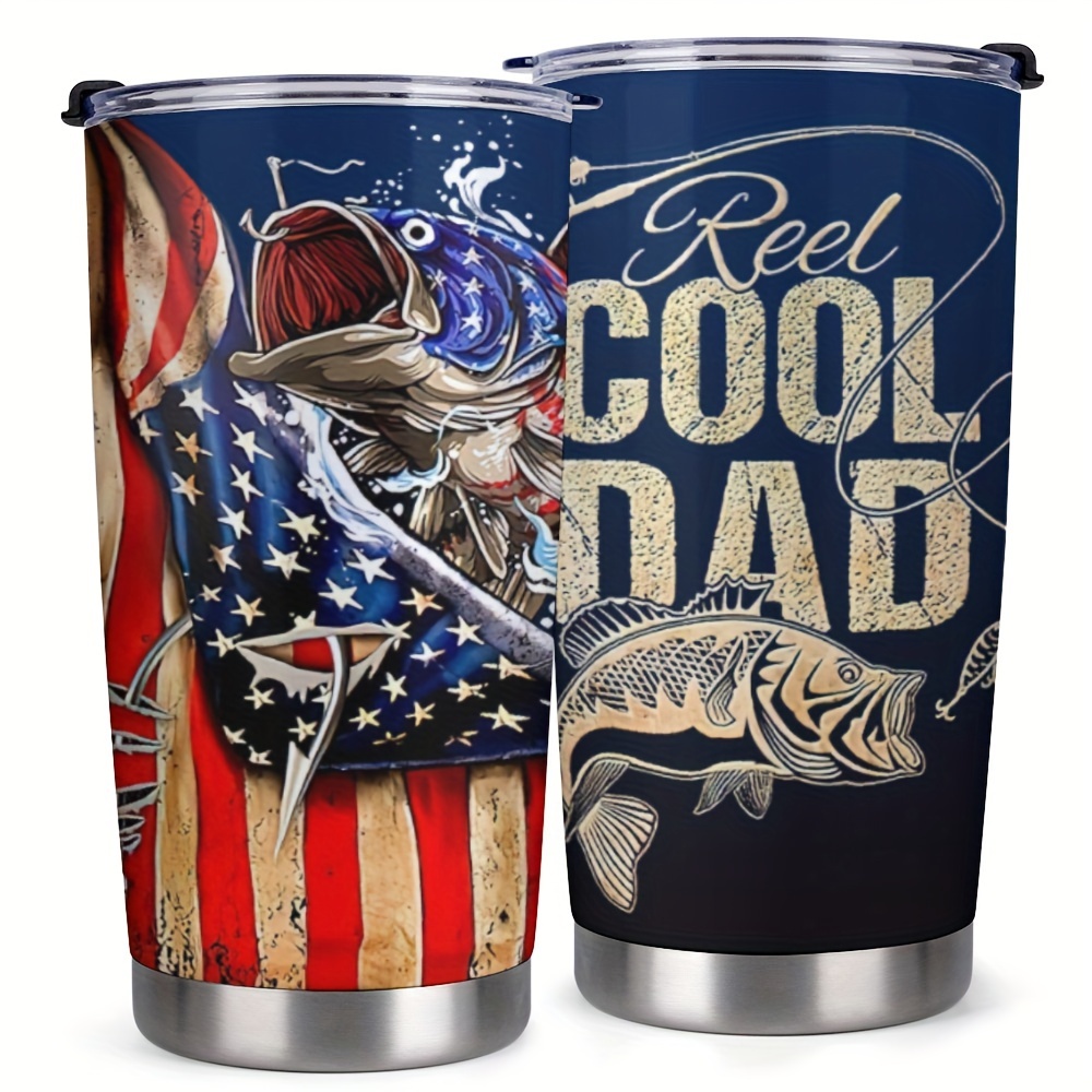 Fishing Gifts for Men - Stainless Steel American Flag Tumbler 20oz for  Fishing Lover - Fathers Day Fishing Gifts From Daughter Son - Birthday  Gifts