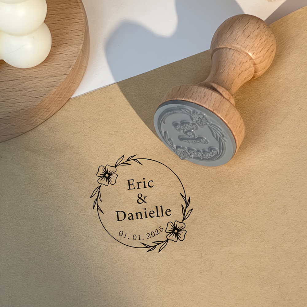 TEMU Custom Logo Seal Personalized Rubber Seal, Personalized Text And Logo, Any Size Or Shape, Business Seal, Book Seal, Wedding, Packaging And Name