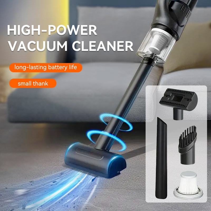 Aspiradora de Mano Inalámbrica con Carga Inalámbrica, Aspiradora Portátil para Coches, con Potente Succión Ciclónica, Adecuada para Vehículos, Oficinas y Hogares, Diseño Multifuncional Lavable, Succión Potente, Perfecta para Navidad, San Valentín - Imagen 7