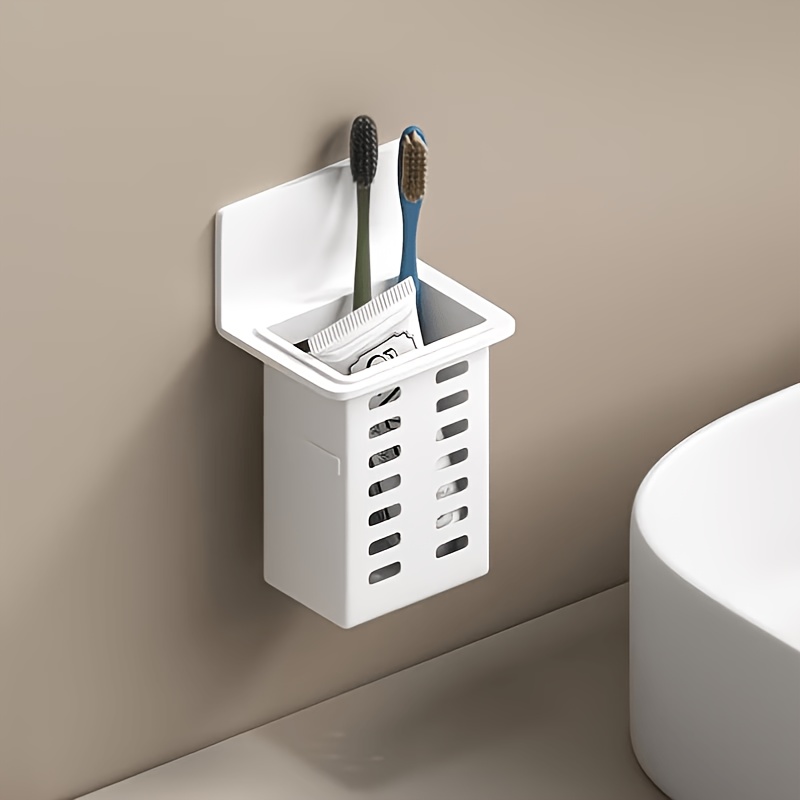 TEMU Portaspazzolino, Porta Spazzolino da da Parete per Bagno, Portaoggetti per Bagno, Porta Spazzolino e Dentifricio Multifunzionale per Bagno,
