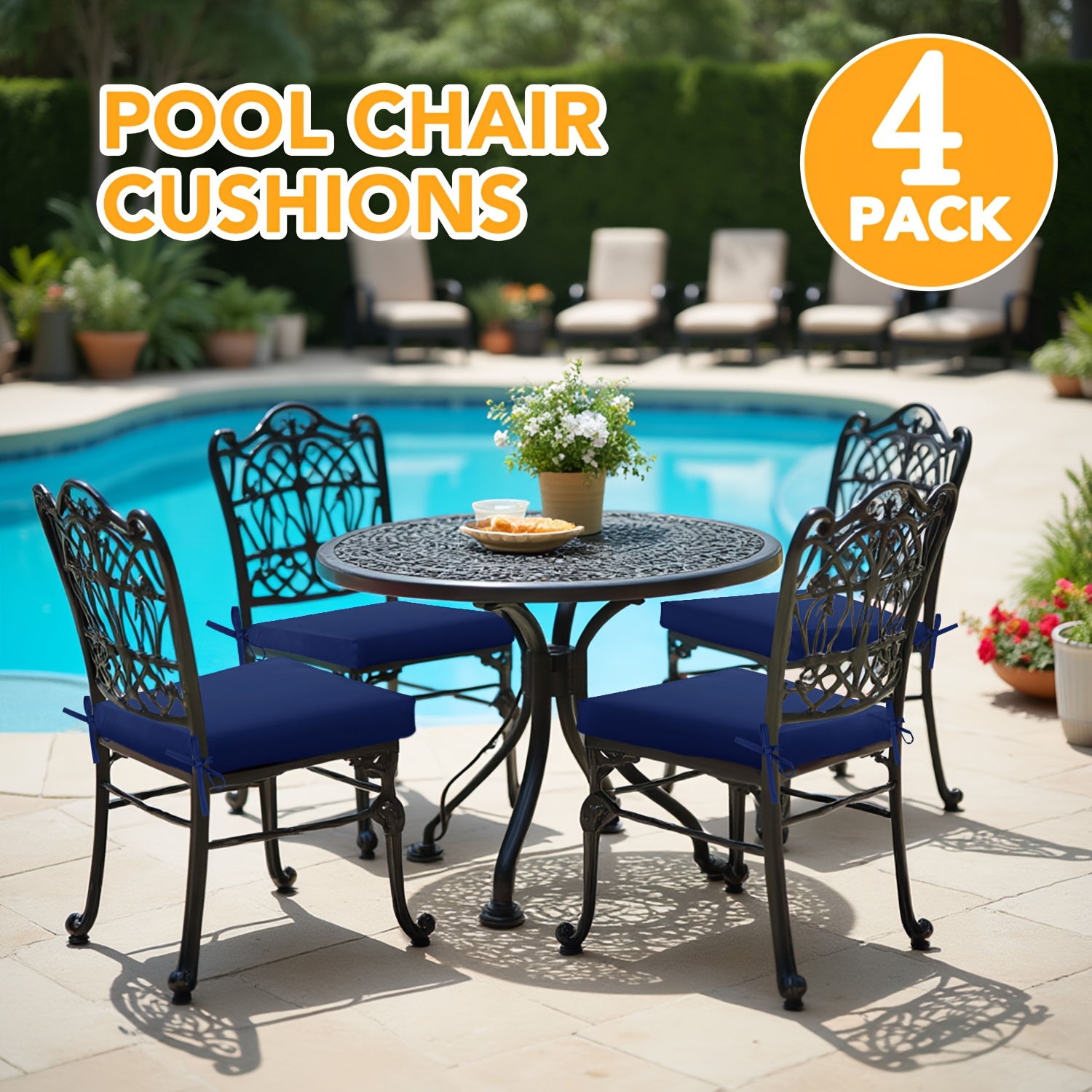 Outdoor Chair Cushions 16 U-Shaped Tufted Chair Cushions