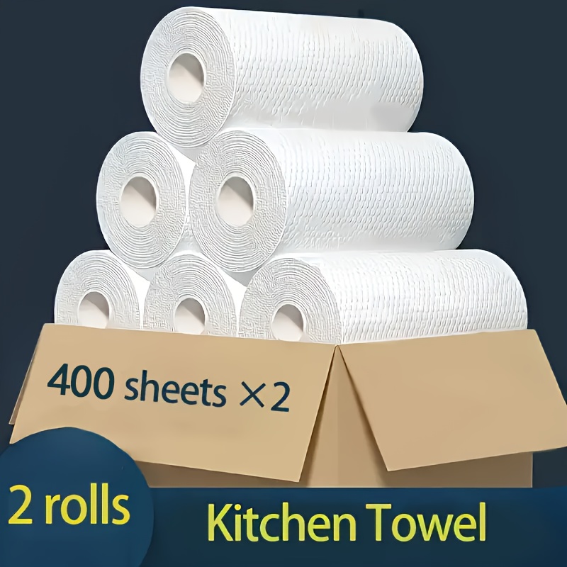 Rolls of 800 Sheets Disposable Kitchen Paper Towels Multifunctional  Reusable Polypropylene Dry and Wet Cleaning Wipes Anti-stick Oil  Absorption,