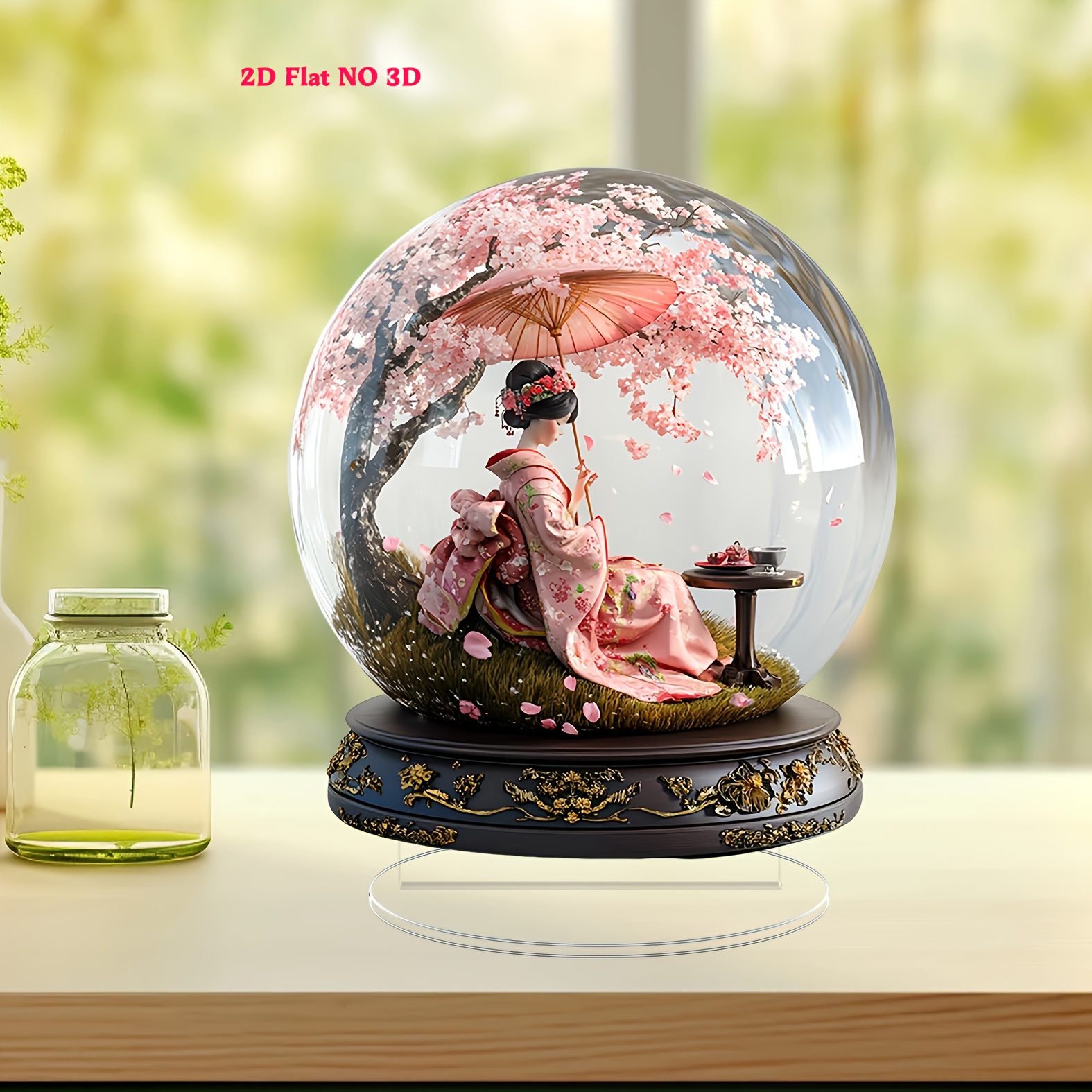 

1pc, Boho Style 2d Flat Acrylic Japanese Geisha Snow Scene Tabletop Decor, Ideal For , Window Display & Party Decorations, Perfect Gift For Valentine's, 's & Carnival