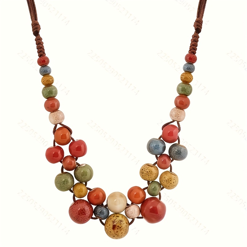 Ceramic Dopamine Beaded Jewelry Set for Women