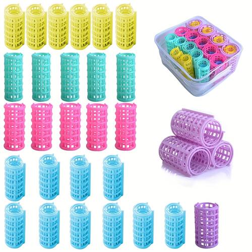 31pcs heatless hair curlers set women hair curlers volumizing hair curlers root clip fluffy instant bangs 30 curlers bag suitable for all hairstyles hair curling