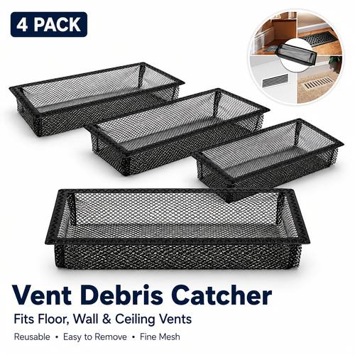 set of 4 floor vent covers with filter nets designed to catch and airflow for home hvac systems sleek vent hoods feature reinforced edges for