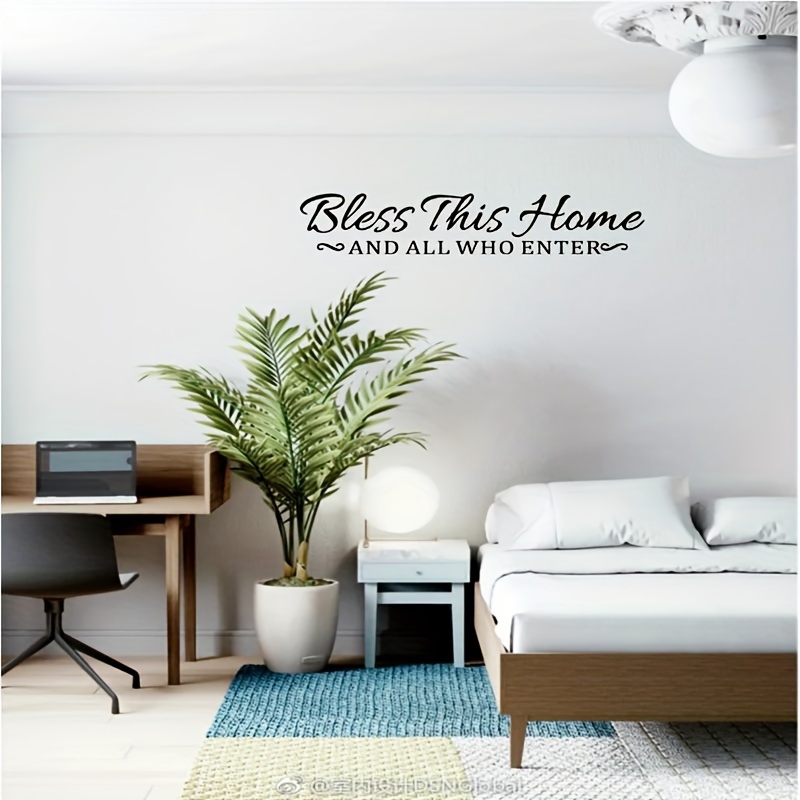 Family Bless This Home and All Who Enter Loving Home Wall Decal Decoration Home Wall Décor Sign