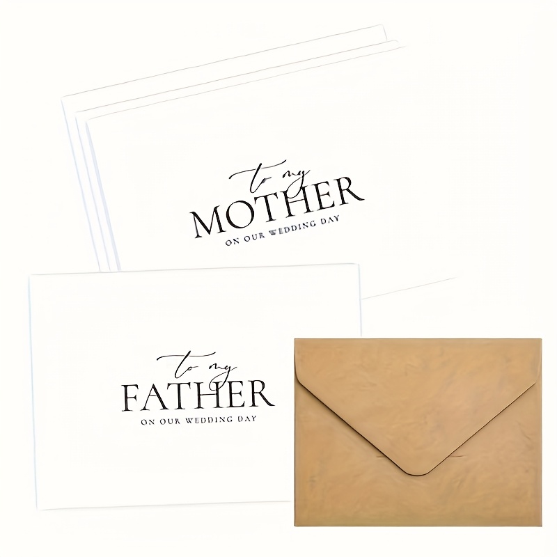 Image of 2pcs Set Of Wedding Day Cards For Parents, Parents Of The Bride/groom Gifts, To On Day, To On Day