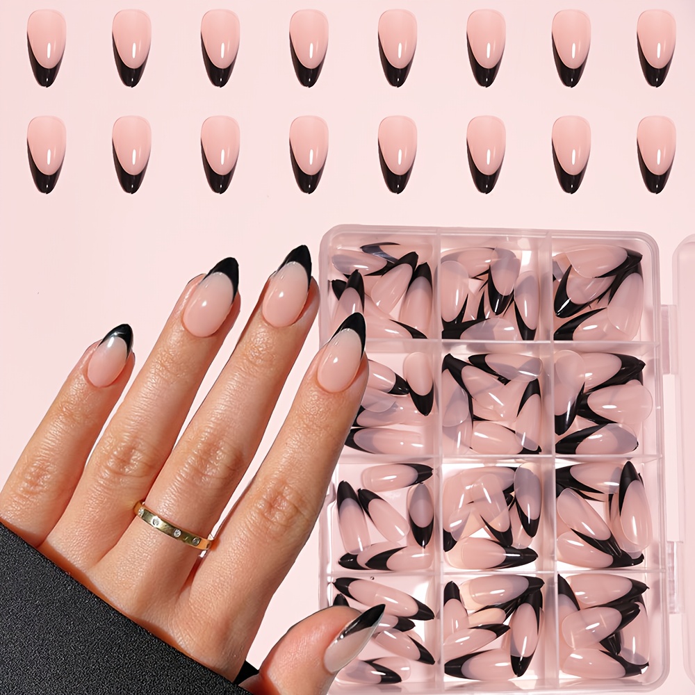 

120 Short Nails French Full Coverage Fake Set For Nail Salon And Home Diy, Free 1pc Jelly Glue And 1pc Nail File For Spring And Summer