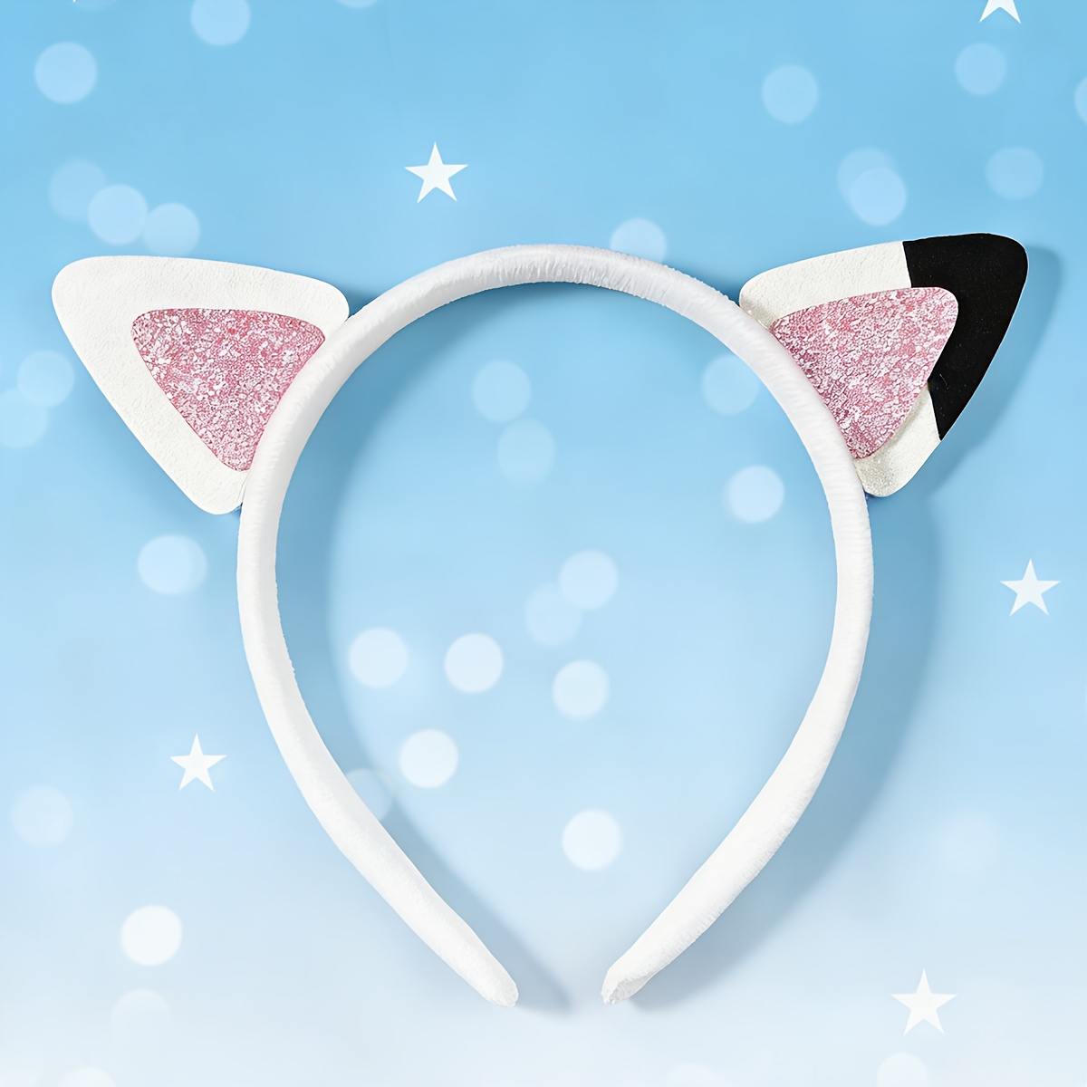 Image of 1pc Of Powder Cat Ear Flannel Headband, Cheapest Items , Fashionable Pink-themed Cat Series, Daily Wear Hair Accessory