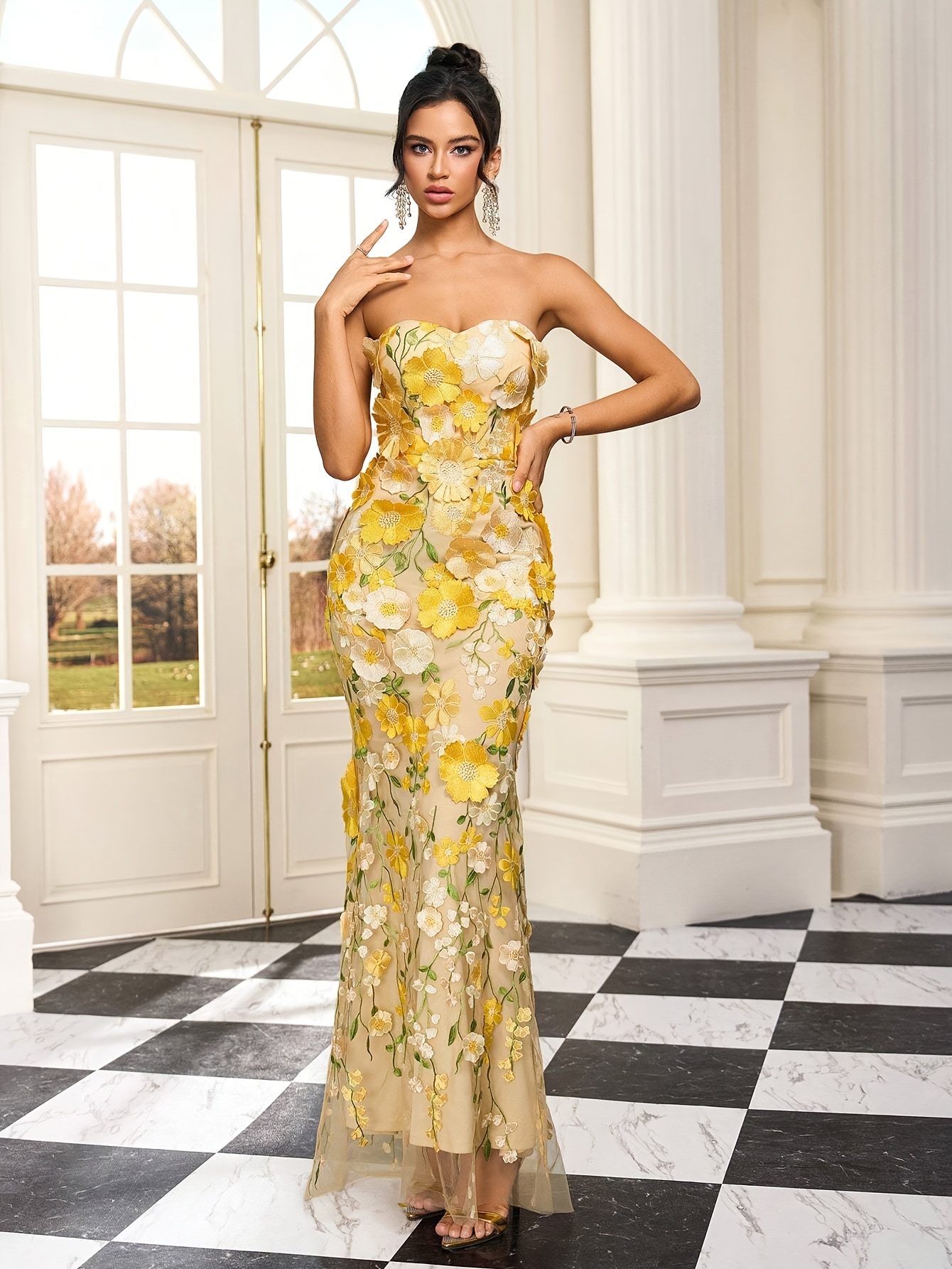 3d floral dress sold on Temu United States