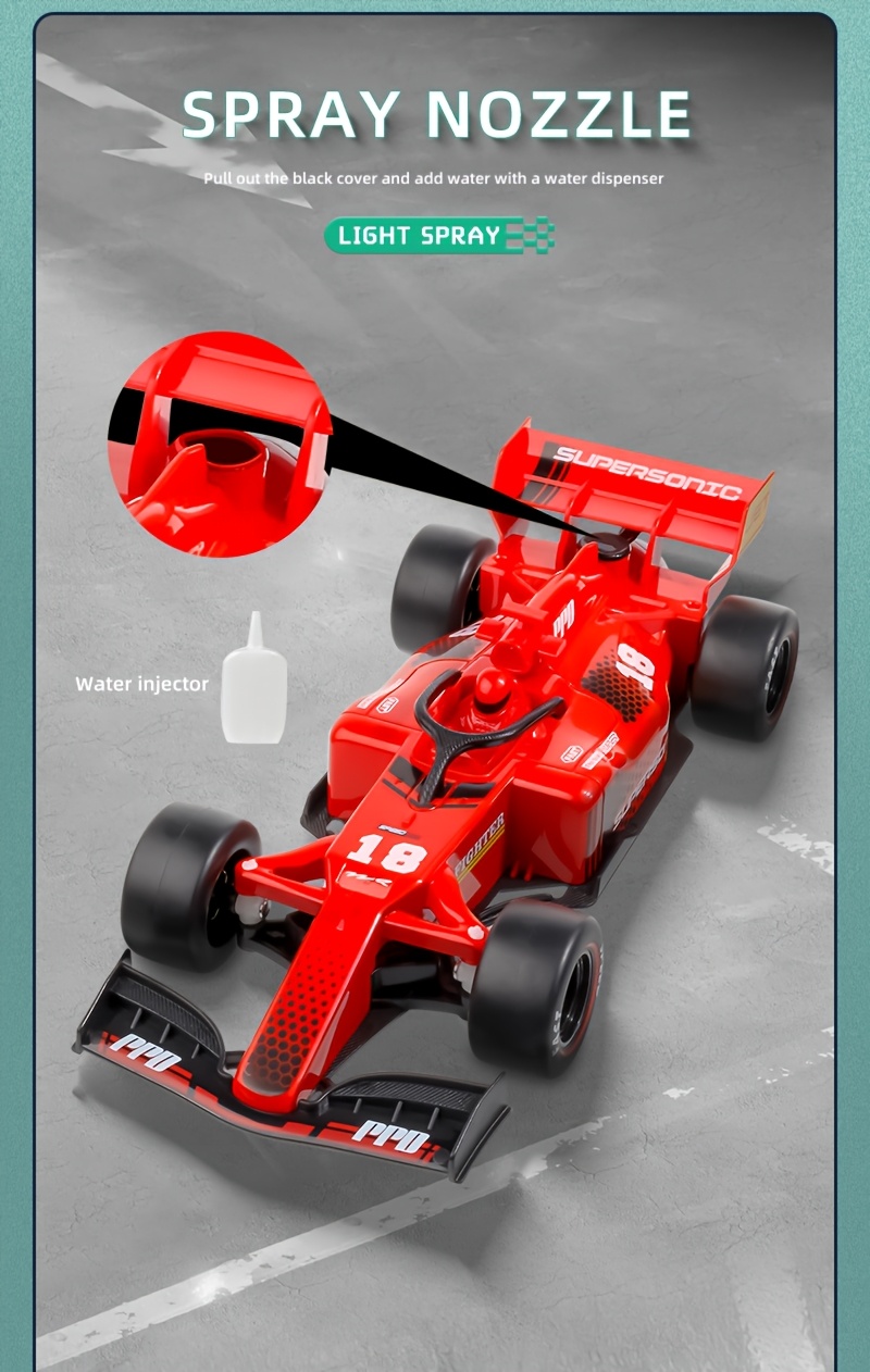 1:18 Scale RC Drift Toy Car - High-Speed Drift with Spray Technology, All-Terrain Performance, Cool Lighting, Red & Green, Rechargeable Battery, Perfect Birthday Gift, RC Car Toy, Sleek Design, Durable Plastic