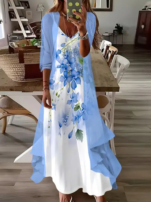 Printed * * Blue Printed Dress Pattern Dress Set Printed * * Blue Printed Dress Pattern Dress Set