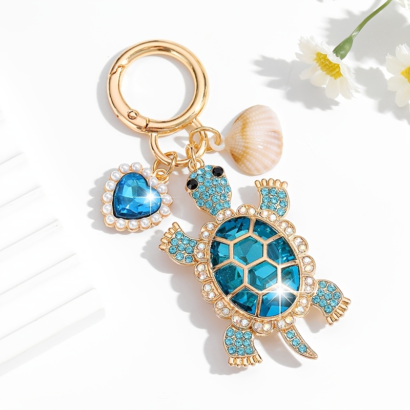 Image of A Stylish And Luxurious Creative Keychain In Of A Cute Turtle, Perfect For Women' Keys And As A Decorative Accessory For Bags, Ideal For Holiday Gifts And Keepsakes