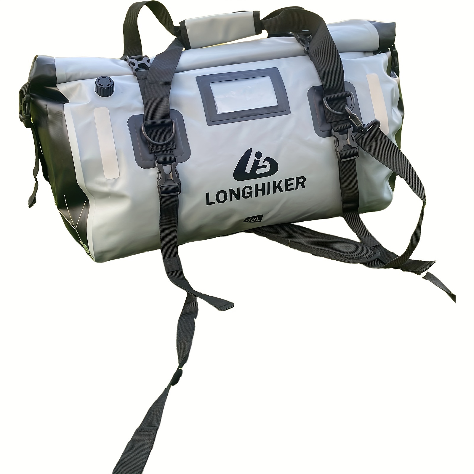 E-shop 48L PVC Wasserdichte Outdoor-Reisetasche, Motorrad-Trockentasche Wasserdichte Motorrad-Sporttasche Motorrad-Satteltasche, Geeignet für Wandern,