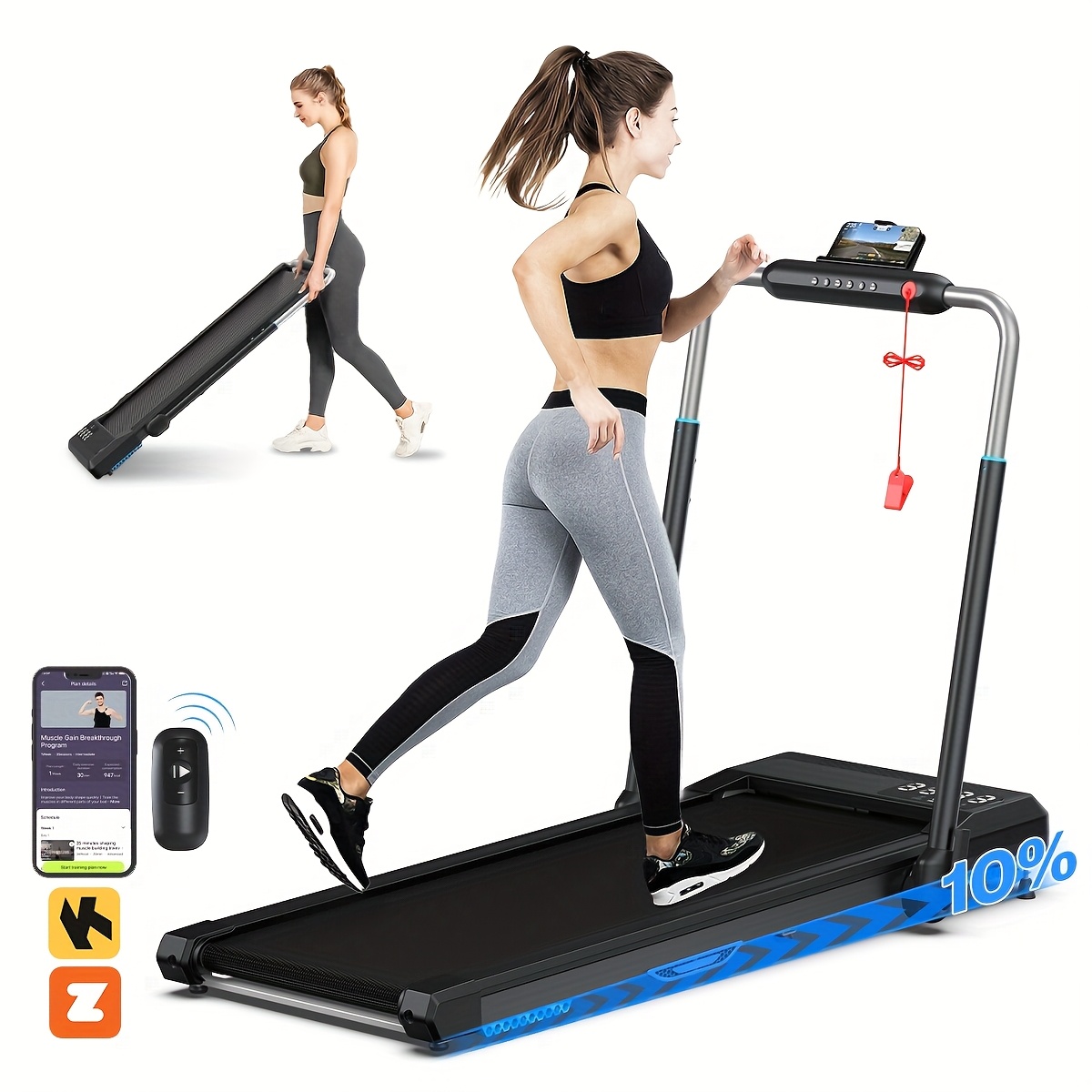 in home folding walking pad treadmill lightweight Temu
