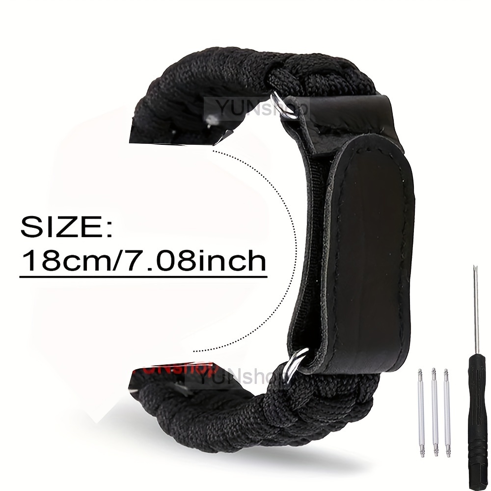 Image of 22mm Outdoor Umbrella Rope Band For Huawei Watch 4 3 2 Pro 46mm Gts Gtr 4 3 2 Bip Soft 20mm For For Galaxy Watch 3 4 5 6 Classic Strap