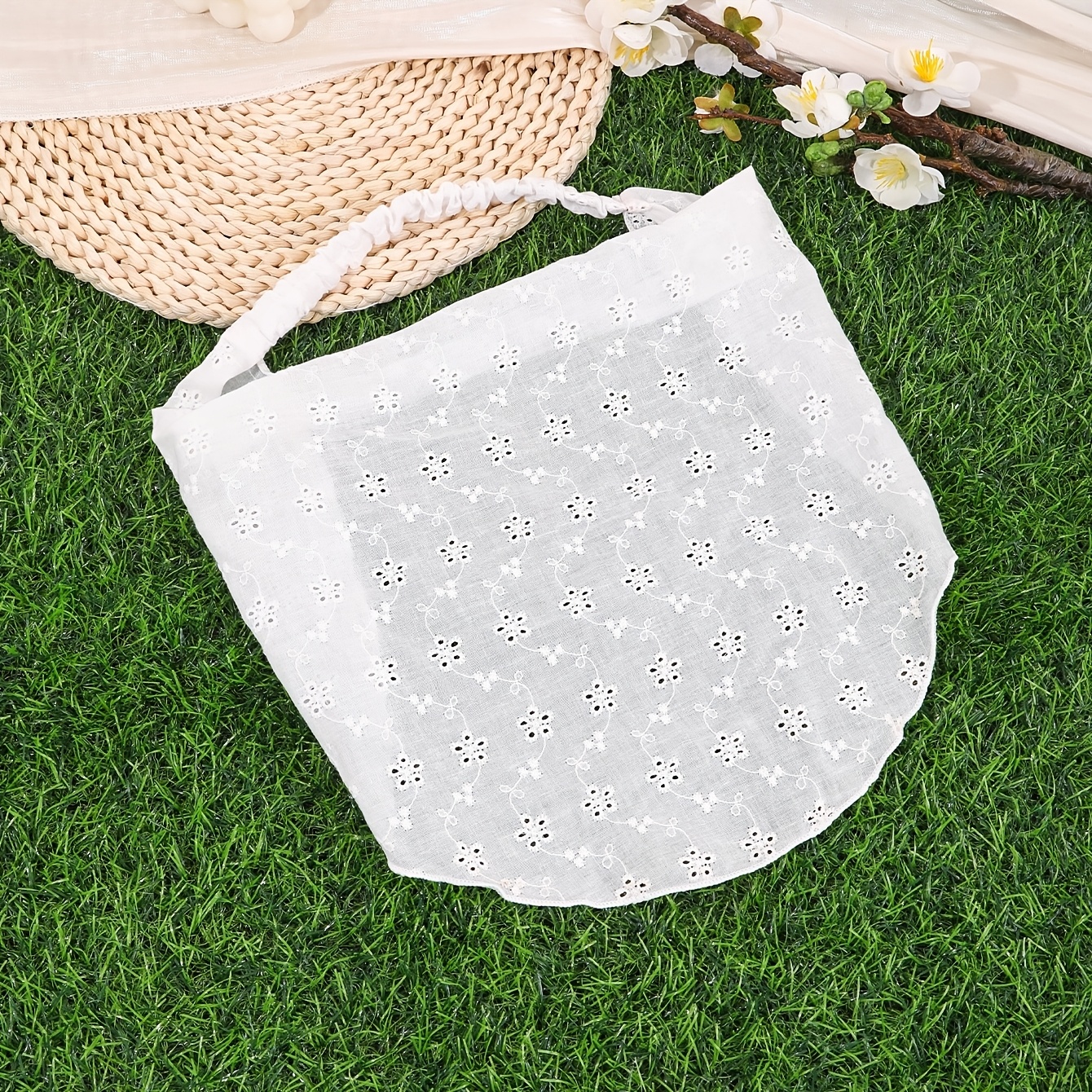1pc Fashion Bohemian Hollow Flower Semi-elastic Triangle Scarf Headscarf Women's Hair Additions