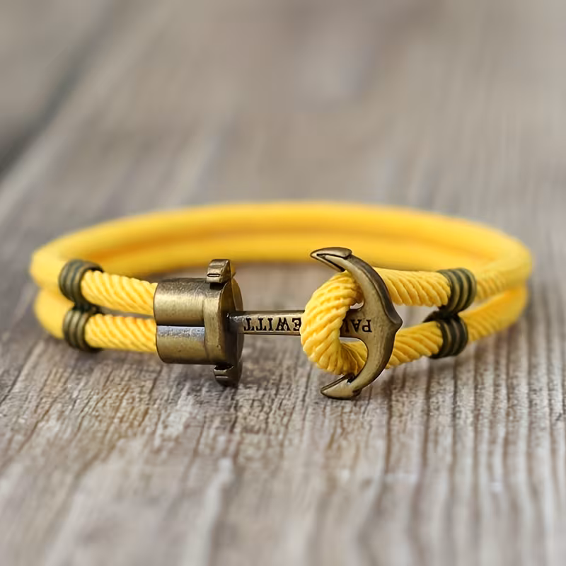 mens vintage bracelet bronze punk style with rope nylon fashion accessory Product details 4